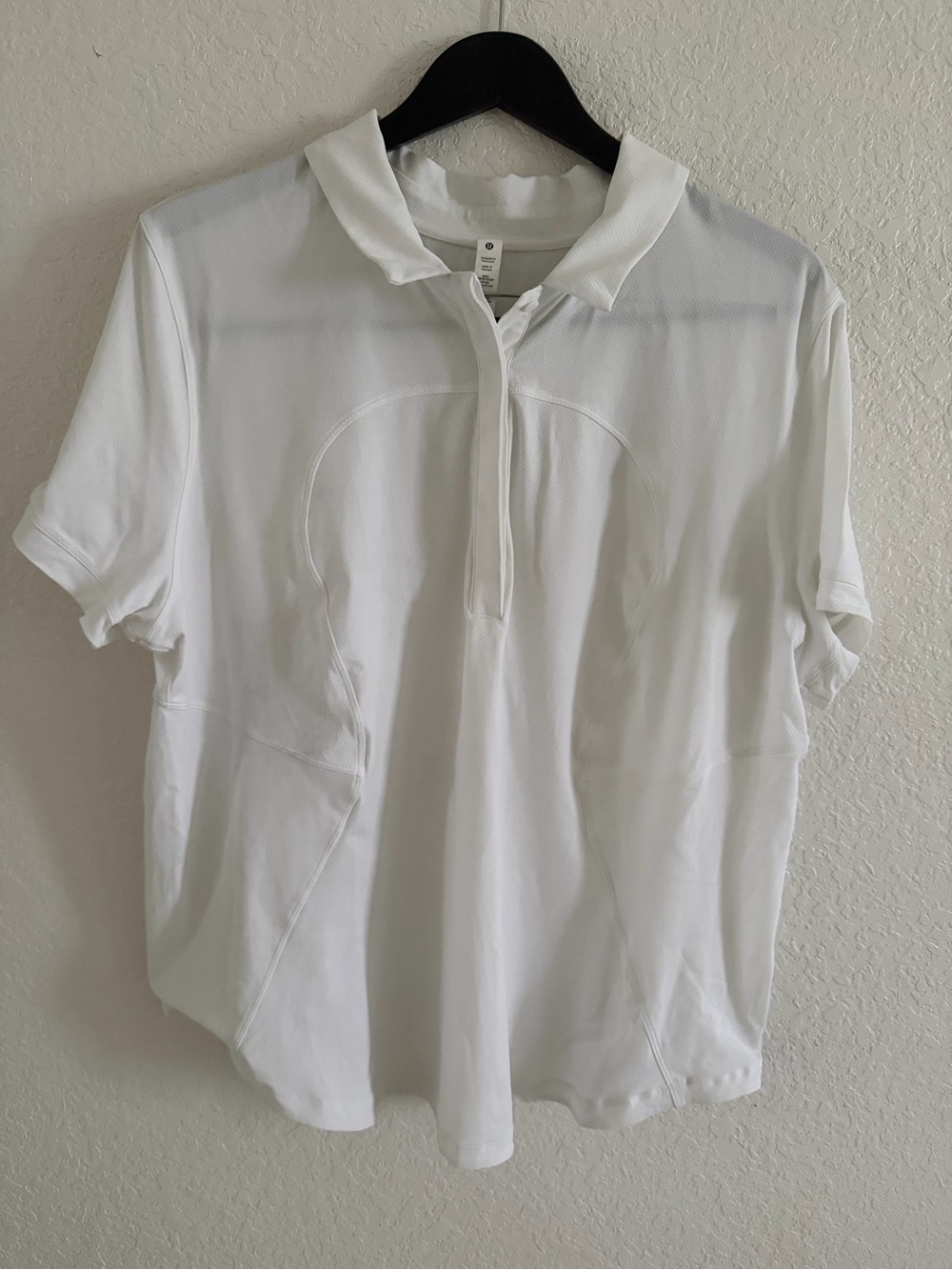 Lululemon Women's Quick-Drying Short-Sleeve Polo Shirt White Size 20